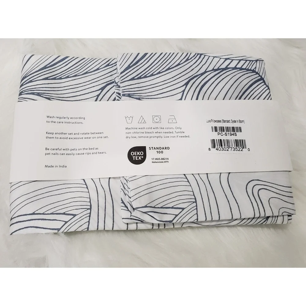 NEVER USED ONE PIECE Brooklinen Luxe Sateen Pillowcases Standard Oyster Storm